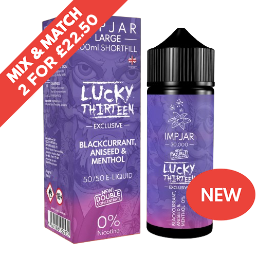 IMP X Lucky 13 | Blackcurrant Aniseed & Menthol | 100ml Shortfill