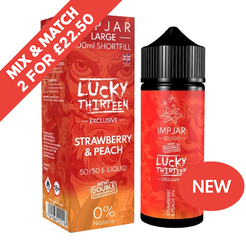 IMP X Lucky 13 | Strawberry & Peach | 100ml Shortfill