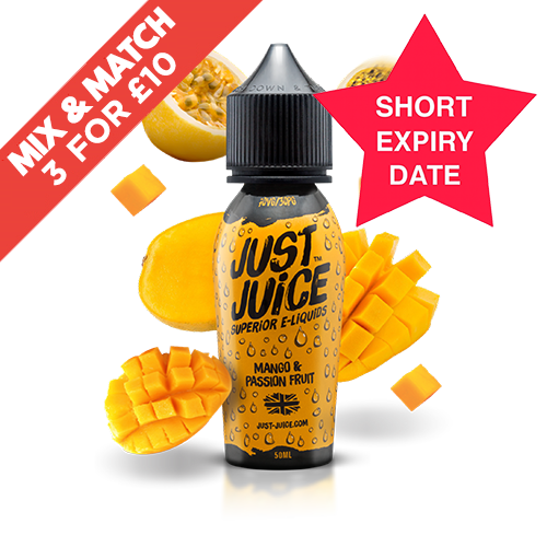 SHORT DATE - JUST JUICE - 50ML SHORTFILL - MANGO & PASSION FRUIT