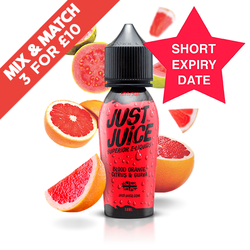 SHORT DATE - JUST JUICE - 50ML SHORTFILL - BLOOD ORANGE CITRUS & GUAVA