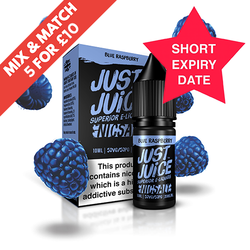 SHORT DATE - JUST JUICE - 10ML NIC SALT - 20MG - BLUE RASPBERRY