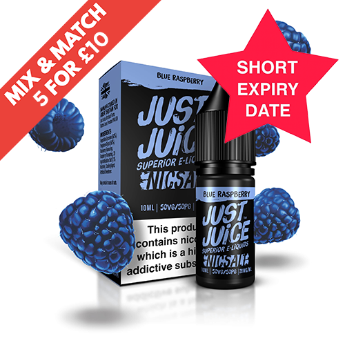 SHORT DATE - JUST JUICE - 10ML NIC SALT - 11MG - BLUE RASPBERRY