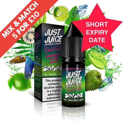 SHORT DATE - JUST JUICE - 10ML FREEBASE - 3MG - GUANABANA & LIME