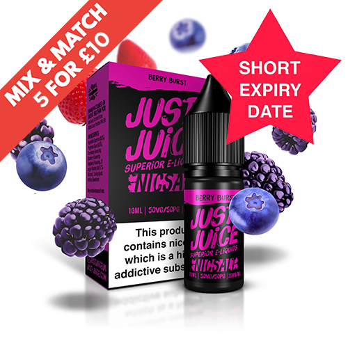 SHORT DATE - JUST JUICE - 10ML NIC SALT - 11MG - BERRY BURST